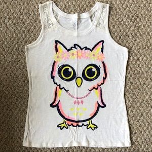 🤑3/$12🤑 🌸👧🏽💐FLOWER OWL TANK TOP💐👧🏽🌸